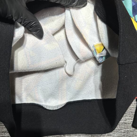 Denis Daily Hoodie Men's Small Blue Abstract Pullover Graffiti Drawstring - Picture 11 of 14